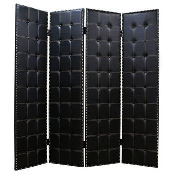 84"x84" Black Faux Leather  Screen