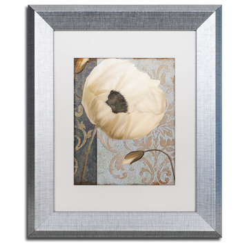 Color Bakery 'Poppy Brocade I' Art, Silver Frame, White Matte, 11"x14"