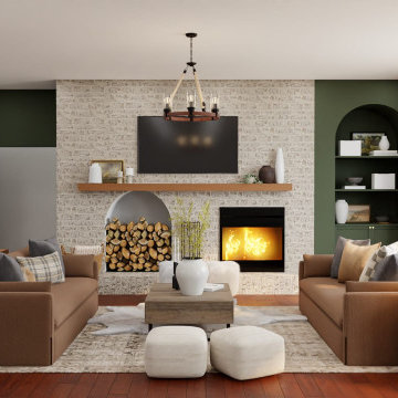 Dark and Moody Living Room with Leather Sofas