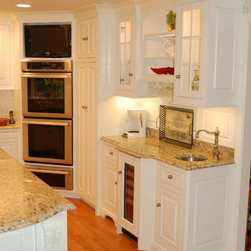 Polished white beverage bar