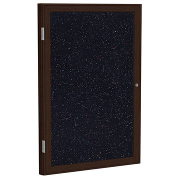 Ghent's Wood 36" x 24" 1 Door Enclosed Rubber Bulletin Board in Multi-Color