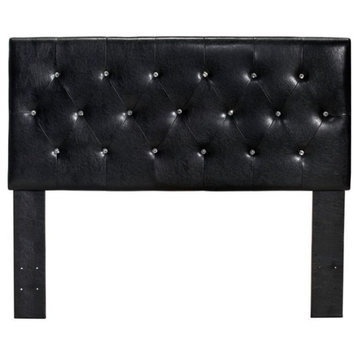 Furniture of America Kylen Faux Leather Full/Queen Headboard in Black