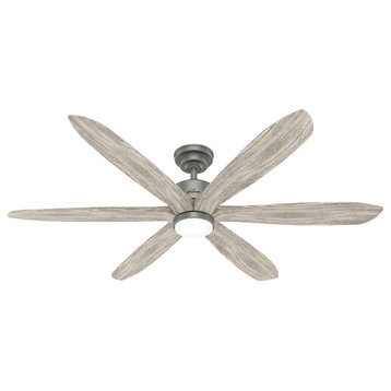 Hunter 58" Rhinebeck Matte Silver Ceiling Fan With LED Light Kit and Remote