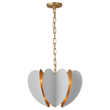 Danes Small Chandelier in Matte White and Gild
