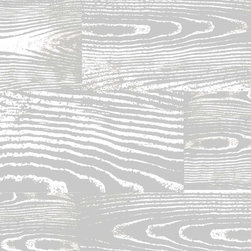 Wood Grain Wallpaper in Dove by Brett Design - Wallpaper