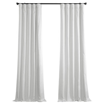 Solid Cotton Blackout Curtain Single Panel, White, 50"x108"