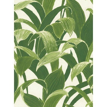 Tropical Banana Leaves Peel & Stick Wallpaper GW1004, Green