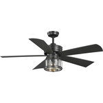 Progress Lighting - Midvale 5-Blade 56" AC Motor 2-Light Coastal Ceiling Fan, Blistered Iron - Offer a nostalgic appeal with the Midvale Collection 5-Blade Blistered Iron 56-Inch AC Motor Coastal Ceiling Fan.