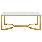 Meridian Furniture USA - London Gold Coffee Table - The London table, by Meridian Furniture. Featuring a beautiful contemporary design. Constructed of gold finished stainless steel and solid stone top, it's guaranteed to be the highlight of any room.