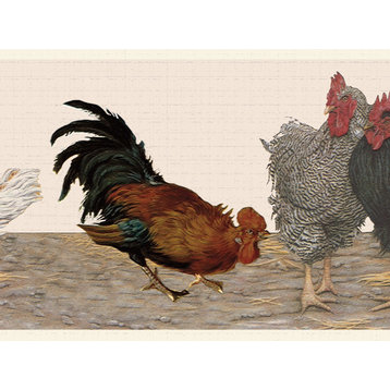 Chickens Peel and Stick Wallpaper Border 15'x7"