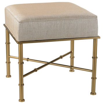 Gold Cane Bench, Cream Metallic