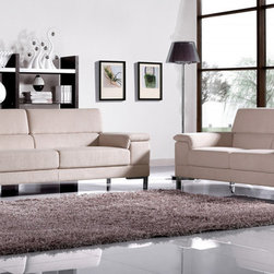 Hugo Light Beige Chenille Textured Fabric -$1727.00 - Sofas