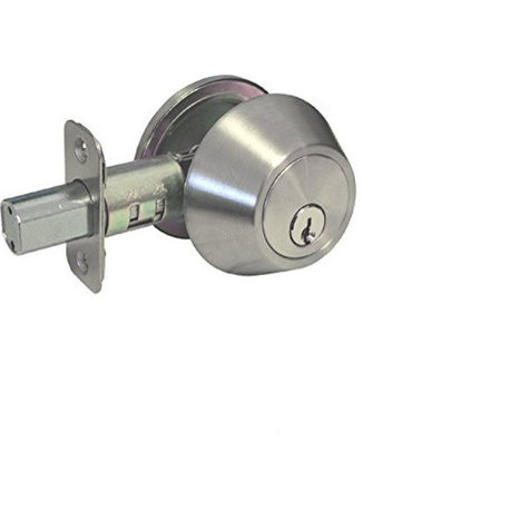 Style 835 Door Lever Handles, Satin Nickel, Deadbolt