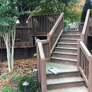 Deck Stairs to Pool Before Photo