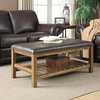 Convenience Concepts Tucson Ottoman Bench in Brown Walnut Wood Finish