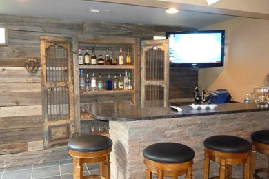 Example of a mountain style home bar design in DC Metro