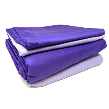 Tache 100% Cotton Bright Colorful Reversible Zipper Closed Duvet Cover, Purple/L