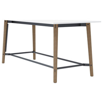 Olio Designs Della 42" x 90" Wooden Counter Height Dining Table in Latte