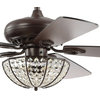 Joanna 52" 3-Light LED Ceiling Fan With Remote, Oil Rubbed Bronze