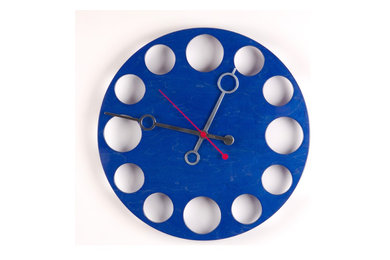 POP Clock in Blue, 18" Modern Wall Clock
