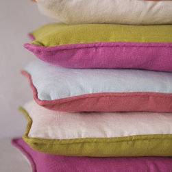 Girls Linen Pillow by Annette Tatum - Decorative Pillows