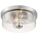 Nuvo Lighting - Nuvo Lighting 60/7168 Sommerset - 2 Light Flush Mount - Sommerset; 2 Light; Flush Mount Fixture; Brushed NSommerset 2 Light Fl Brushed Nickel ClearUL: Suitable for damp locations Energy Star Qualified: n/a ADA Certified: n/a  *Number of Lights: Lamp: 2-*Wattage:60w A19 Medium Base bulb(s) *Bulb Included:No *Bulb Type:A19 Medium Base *Finish Type:Brushed Nickel