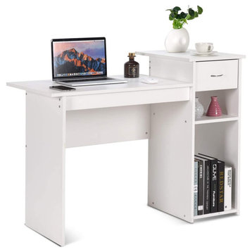 Modern Wooden Perfect Small Desk for Small Space, White