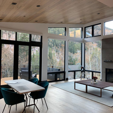 White Motorized Solar Roller Shades with Metal Fascia in Vail, Colorado