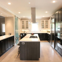 dark lower cabinets white uppers