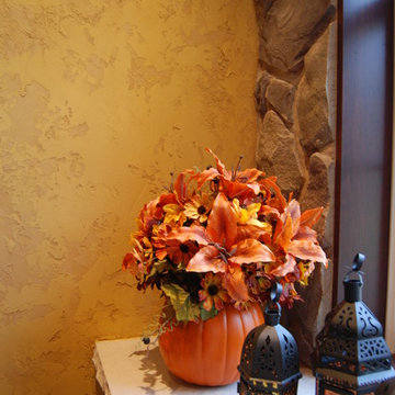 Olde English Aged Plaster Finish throughout an entire Lower Level in Virginia
