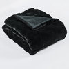 Brick Textured Faux Fur Throw Blanket, Black