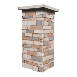 C147-DEEP SLATE STONE COLUMN WRAP (CAPS SOLD SEPARATELY) - Wall Panels