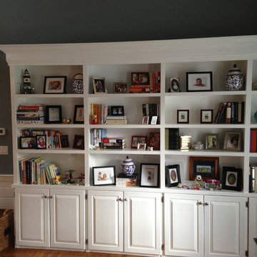 While custom bookcase with storage