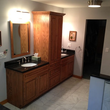 Cool grey meet rich oak