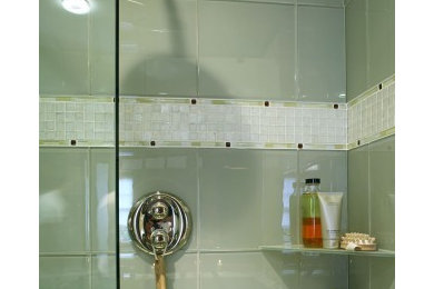 Example of a trendy bathroom design in Boston