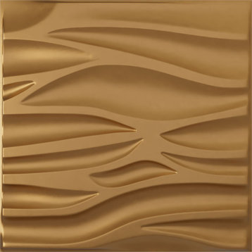Serina EnduraWall Decorative 3D Wall Panel, 19.625"Wx19.625"H, Gold