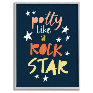 Stupell Industries Potty Like A Rock Star Typography, 11 x 14