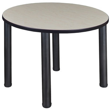 Kee 36" Round Breakroom Table, Maple/Black