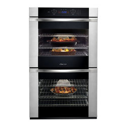 Dacor 30" Double Electric Wall Oven, Black Glass W/ Stainless Trim | ROV230B - Ovens