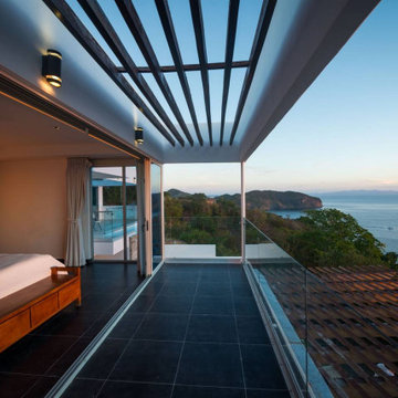 Modern home with a view of the Pacific ocean
