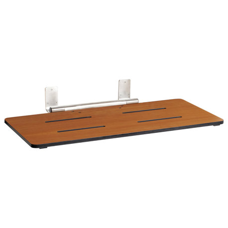 29" x 16.5" Rear-Hung Wall Mount Folding Teak Tub Seat