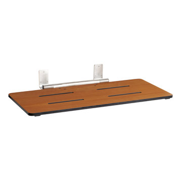 29" x 16.5" Rear-Hung Wall Mount Folding Teak Tub Seat
