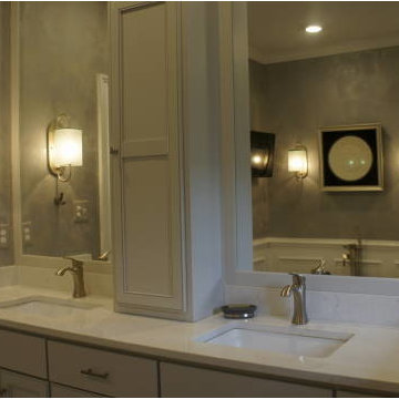 Elegant White and Gray Master Bath