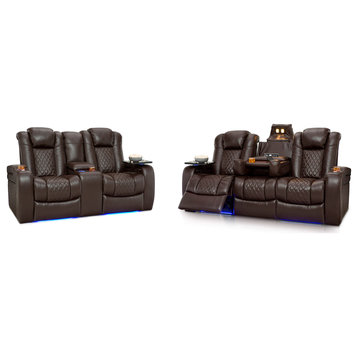 Seatcraft Anthem Home Theater Seating, Brown, Sofa and Loveseat