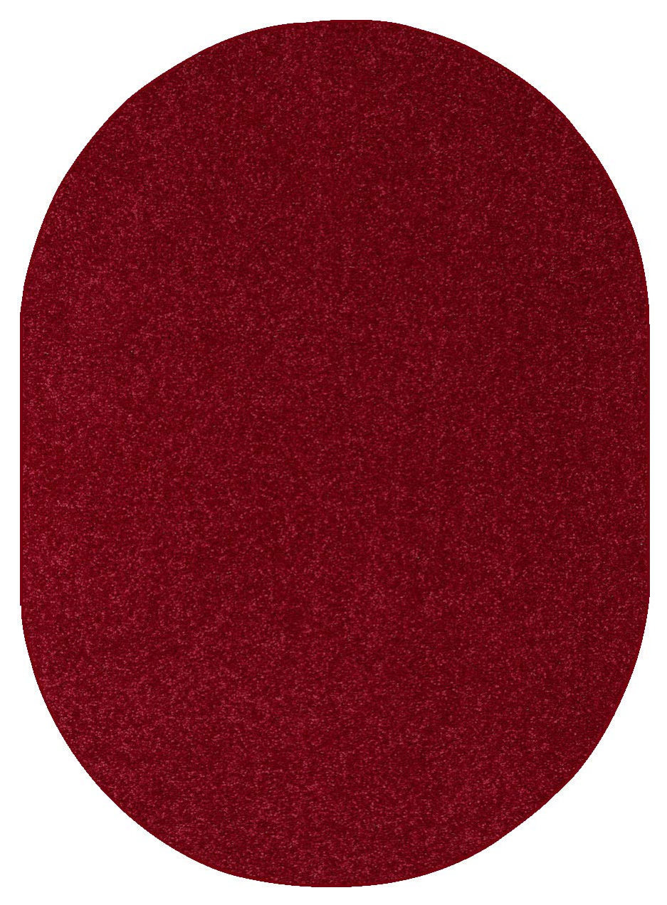 American Bright Solid Color Area Rugs, Burgundy, 6' x 8' Oval ...