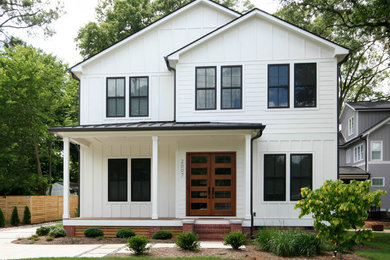 Example of a trendy exterior home design in Raleigh