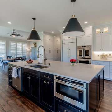 Spacious and Elegant White and Black Kitchen in Leesburg VA