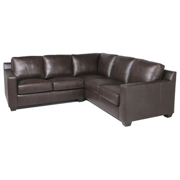 Lauren Leather Two Piece Dark Brown Colored Sectional