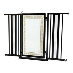 Fusion Gates - Fusion Gate with Greek Key Design, Black, 36"-52" - Dog Gates