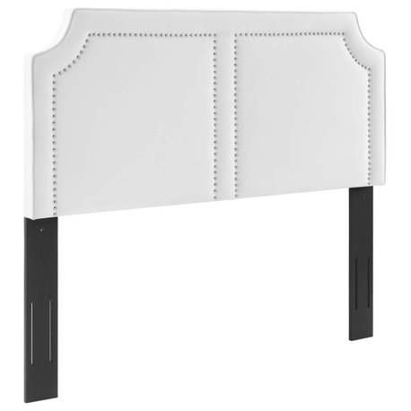 Cynthia Performance Velvet King/California King Headboard, White